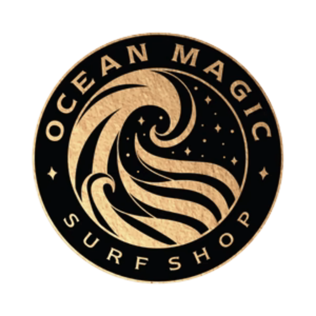 Ocean Magic Surf Shop Circular Wave Logo For A Jupiter Florida Surf Shop.