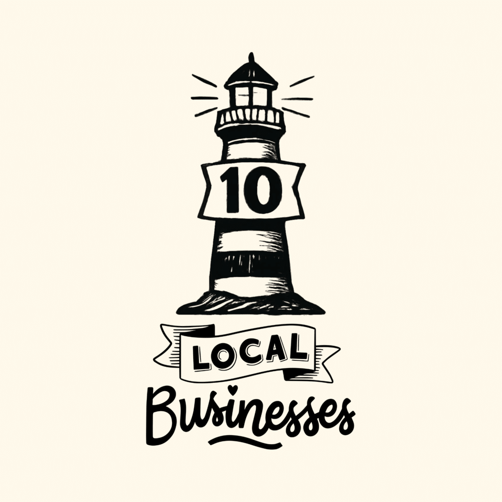 Lighthouse Illustration Representing Ten Local Businesses Featured On One Jupiter Magnet