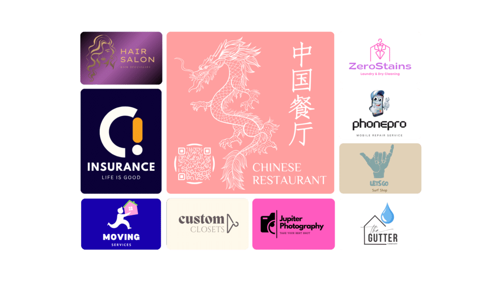 Ads That Stick Concept Example Showing A Restaurant Partner Surrounded By Local Jupiter Business Categories