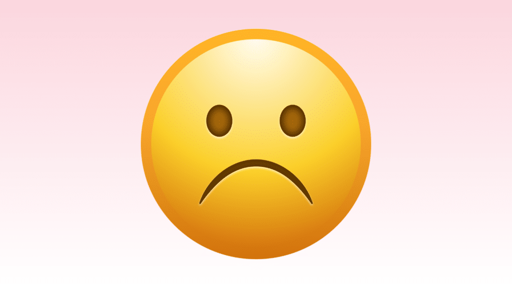 Sad Face Emoji On A Soft Pink Background For The Don’t Worry Insurance Section.